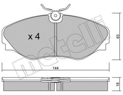 Тормозные колодки, дисковый тормоз (набор) Metelli 2203380 (фото 1)