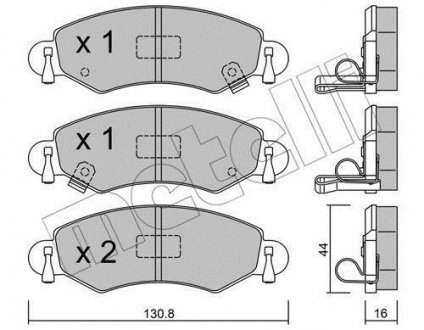 Тормозные колодки, дисковый тормоз (набор) Metelli 2203390 (фото 1)