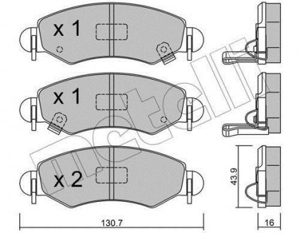 Тормозные колодки, дисковый тормоз (набор) Metelli 2203391 (фото 1)