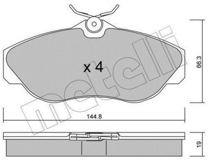 Тормозные колодки, дисковый тормоз (набор) Metelli 2203500 (фото 1)