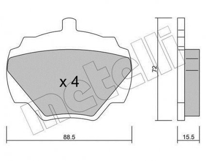 Тормозные колодки, дисковый тормоз (набор) Metelli 2203530 (фото 1)