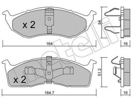 Гальмівні колодки, дискове гальмо (набір) Metelli 2203561