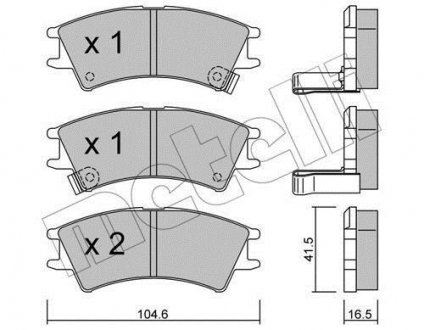 Гальмівні колодки, дискове гальмо (набір) Metelli 2203610