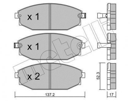 Тормозные колодки, дисковый тормоз (набор) Metelli 2203630