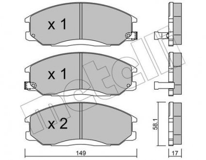 Тормозные колодки, дисковый тормоз (набор) Metelli 2203640