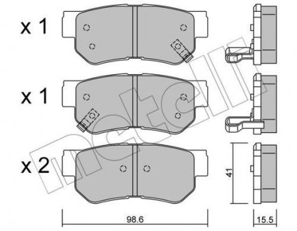 Тормозные колодки, дисковый тормоз (набор) Metelli 2203650 (фото 1)