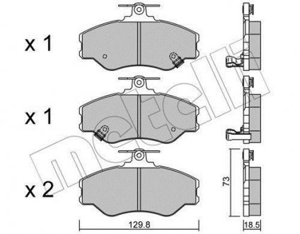 Тормозные колодки, дисковый тормоз (набор) Metelli 2203660