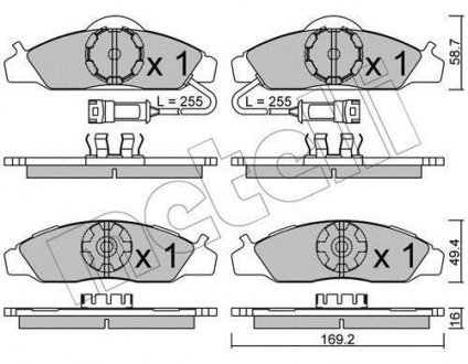 Тормозные колодки, дисковый тормоз (набор) Metelli 2203680