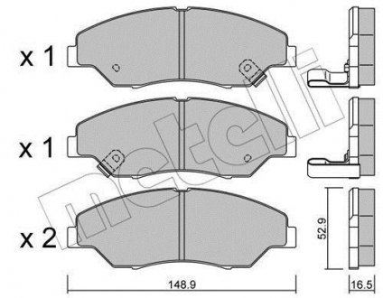 Гальмівні колодки, дискове гальмо (набір) Metelli 2203760 (фото 1)