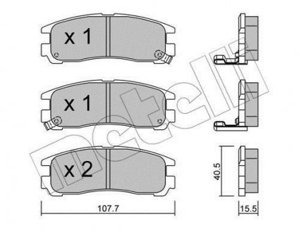 Тормозные колодки, дисковый тормоз (набор) Metelli 2203980