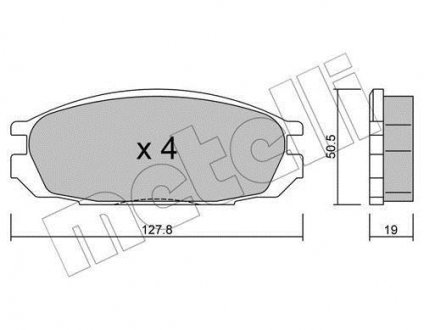 Тормозные колодки, дисковый тормоз (набор) Metelli 2204090 (фото 1)