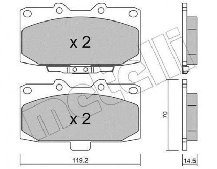 Тормозные колодки, дисковый тормоз (набор) Metelli 2204130 (фото 1)