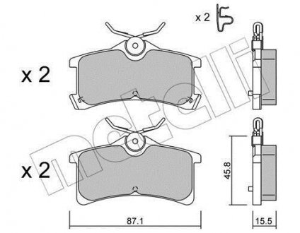 Тормозные колодки, дисковый тормоз (набор) Metelli 2204490