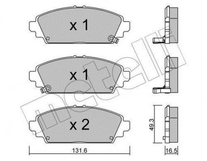 Тормозные колодки, дисковый тормоз (набор) Metelli 2204630