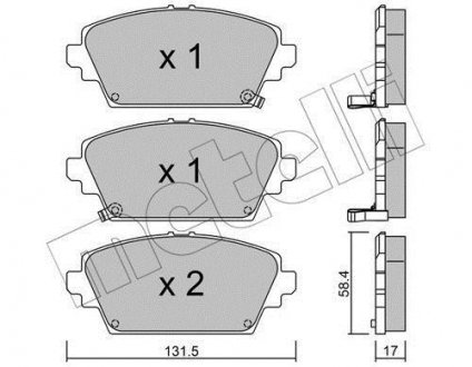 Тормозные колодки, дисковый тормоз (набор) Metelli 2204641