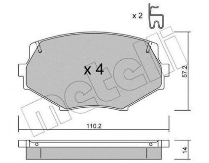 Тормозные колодки, дисковый тормоз (набор) Metelli 2204720 (фото 1)