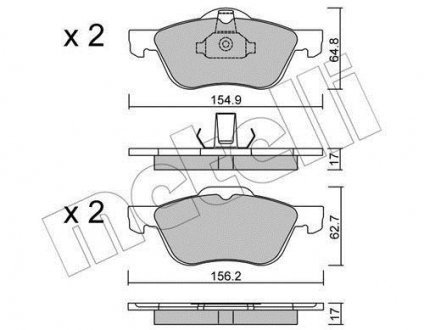 Комплект гальмівних колодок Metelli 22-0489-0