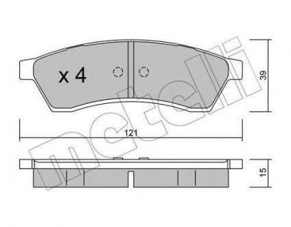 Тормозные колодки, дисковый тормоз (набор) Metelli 2205100 (фото 1)