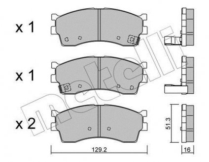 Тормозные колодки, дисковый тормоз (набор) Metelli 2205120