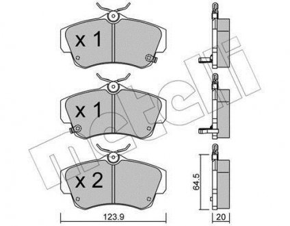 Тормозные колодки, дисковый тормоз (набор) Metelli 2205210