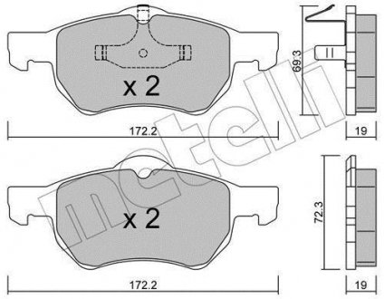 Тормозные колодки, дисковый тормоз (набор) Metelli 2205230