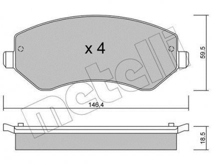 Комплект гальмівних колодок Metelli 22-0524-0