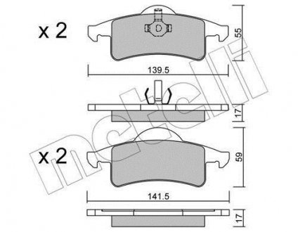 Комплект гальмівних колодок (дискових) 22-0526-0 Metelli 2205260