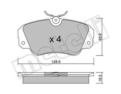 Тормозные колодки, дисковый тормоз (набор) Metelli 2205380 (фото 1)