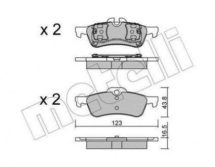 Тормозные колодки, дисковый тормоз (набор) Metelli 2205560 (фото 1)