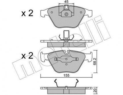 Тормозные колодки, дисковый тормоз (набор) Metelli 2205584