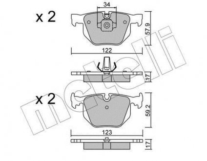 Комплект тормозных колодок (дисковых).) Metelli 22-0561-0