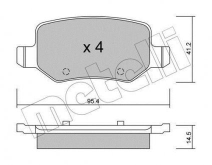 Тормозные колодки, дисковый тормоз (набор) Metelli 2205650