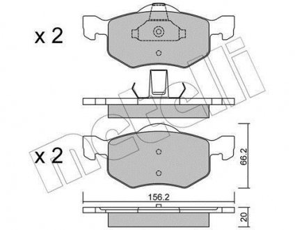 Тормозные колодки, дисковый тормоз (набор) Metelli 2206090