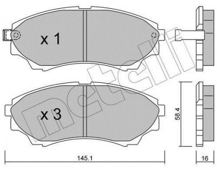 Тормозные колодки, дисковый тормоз (набор) Metelli 2206100 (фото 1)