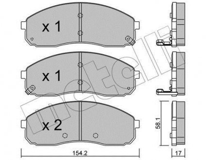 Тормозные колодки, дисковый тормоз (набор) Metelli 2206310