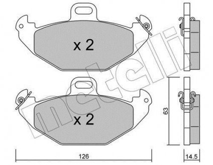 Тормозные колодки, дисковый тормоз (набор) Metelli 2206340 (фото 1)