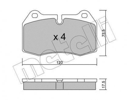 Тормозные колодки, дисковый тормоз (набор) Metelli 2206450 (фото 1)