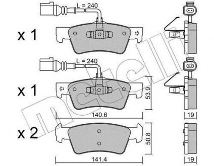 Тормозные колодки, дисковый тормоз (набор) Metelli 2206610