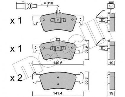 Тормозные колодки, дисковый тормоз (набор) Metelli 2206611 (фото 1)