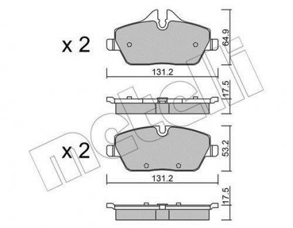 Тормозные колодки, дисковый тормоз (набор) Metelli 2206640 (фото 1)