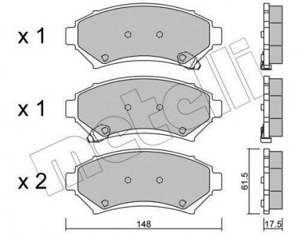 Тормозные колодки, дисковый тормоз (набор) Metelli 2206960 (фото 1)