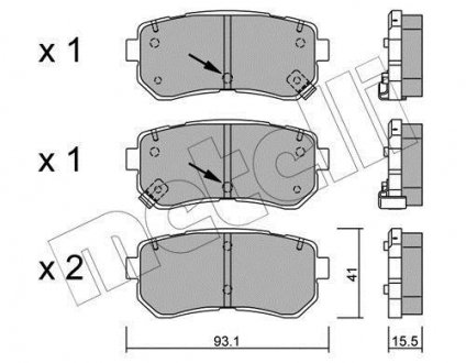 Комплект тормозных колодок Metelli 22-0725-1