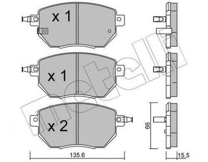 Тормозные колодки, дисковый тормоз (набор) Metelli 2207410