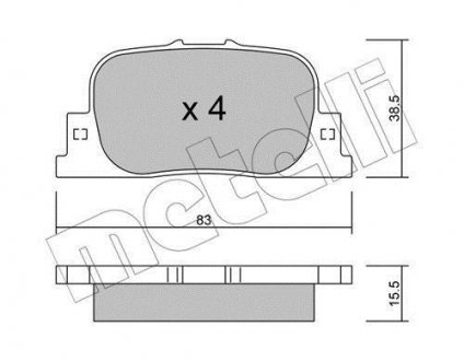 Комплект гальмівних колодок Metelli 22-0752-0