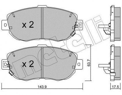 Тормозные колодки, дисковый тормоз (набор) Metelli 2207560 (фото 1)