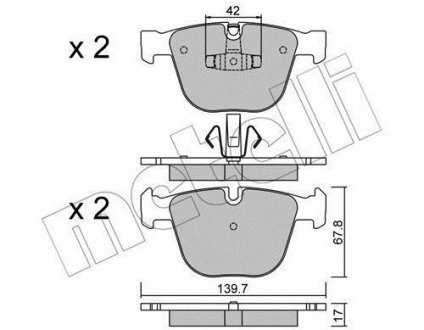 Комплект тормозных колодок Metelli 22-0773-6