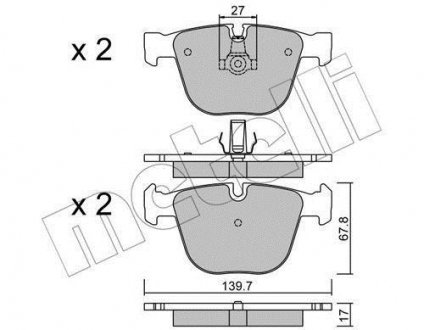 Комплект гальмівних колодок Metelli 22-0773-9