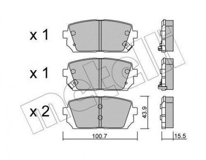 Комплект гальмівних колодок Metelli 2207840