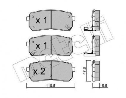 Комплект тормозных колодок Metelli 22-0786-0