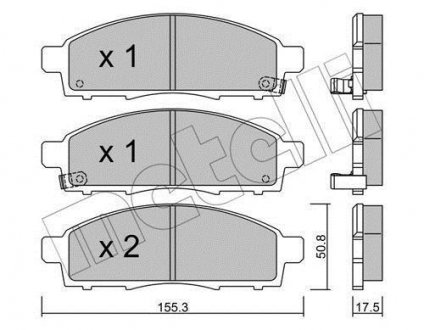 Комплект гальмівних колодок (дискових) Metelli 22-0791-1